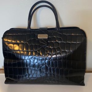 Furla black bag in Crocodile pattern